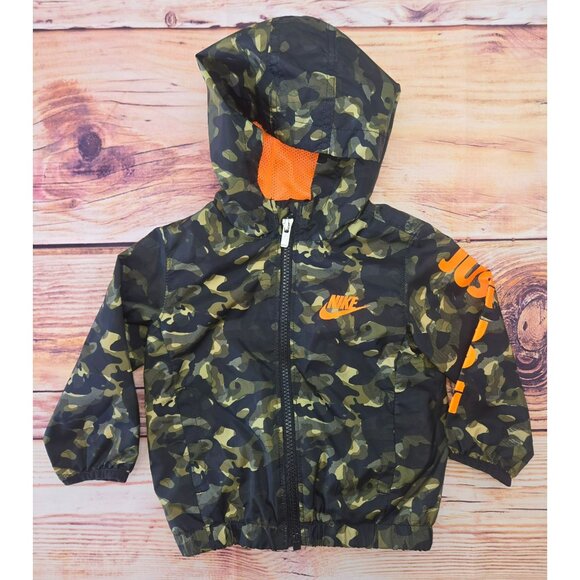 Baby Nike Camo Hooded Jacket 18M Camouflage "Just Do It" Windbreaker - Picture 3 of 6